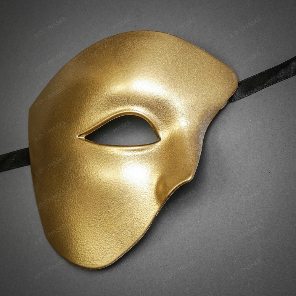 Phantom of the Opera Half Face Mask Gold Masquerade Venetian Wedding Party Mask